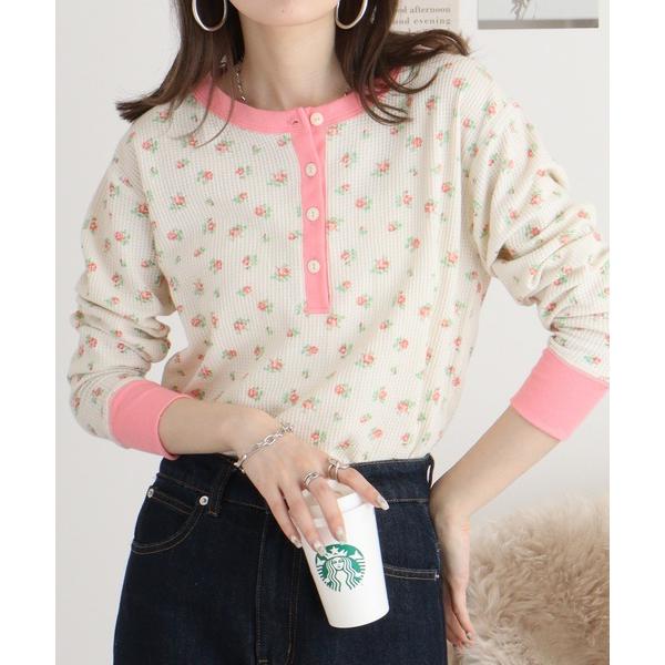 tシャツ JEMORGAN ワッフル花柄クレリックヘンリー L/S-T（パック） レディース