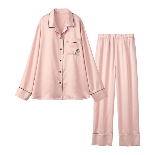 パジャマ ルームウェア 「肌側微起毛でひんやりしにくい♪」サテンパジャマ　-YU’NOW- レディー...