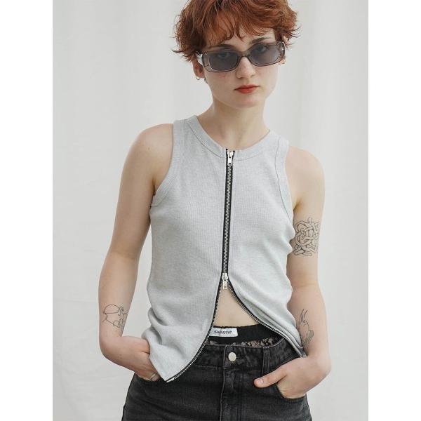 キャミソール FRONTZIP GLITTER TANKTOP