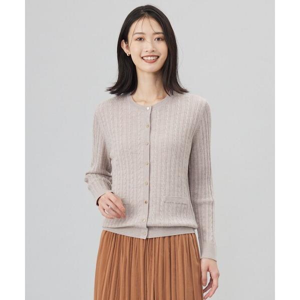 カーディガン 「洗える」KNIT BASIC クルーネック カーディガン レディース