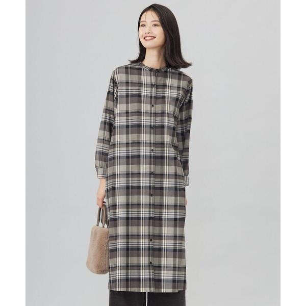 ワンピース 「洗える」テトロンレーヨン/ウール milledタータン ワンピース