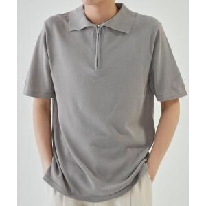 ポロシャツ ハーフジップ ニットポロ 半袖 メンズ レディース