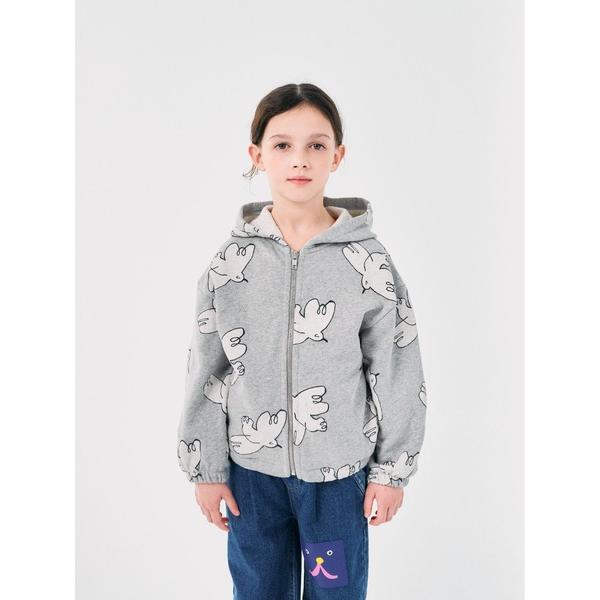 パーカー Freedom Bird all over zipped hoodie キッズ 子供服 男...