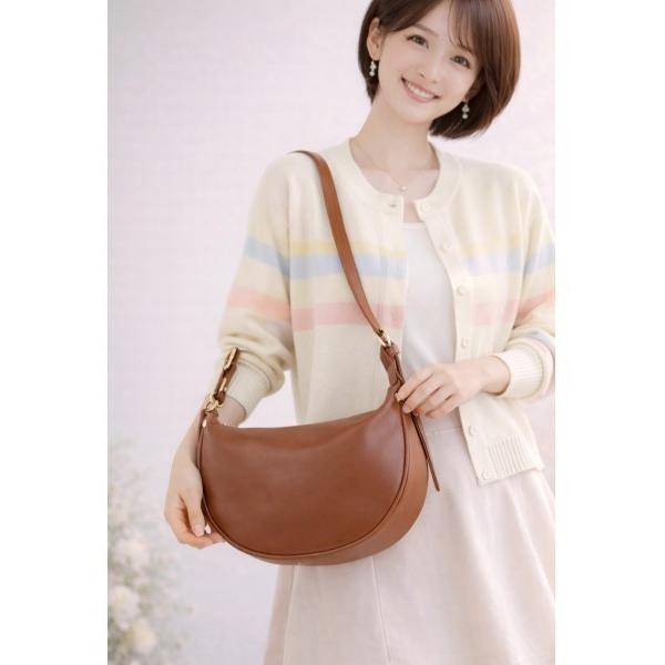 ショルダーバッグ バッグ ハーフムーン型ショルダーバッグ レディース