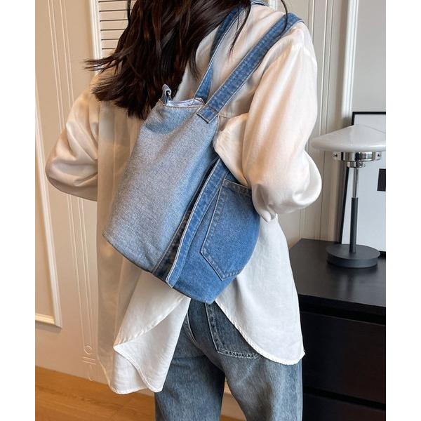 ショルダーバッグ バッグ 2WAYデニム切り替えショルダーバッグ レディース