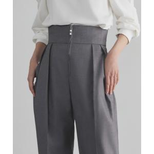 スラックス パンツ ハイウエストタックテーパード...の商品画像
