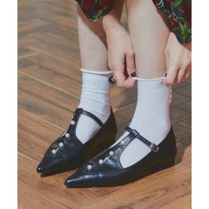 フォーマルシューズ パールストラップシューズ レディース