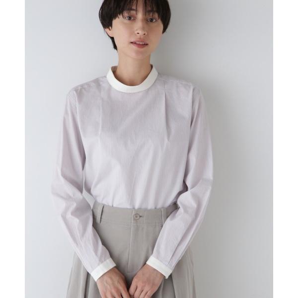 ブラウス シャツ シルプレシュランクストライプブラウス レディース