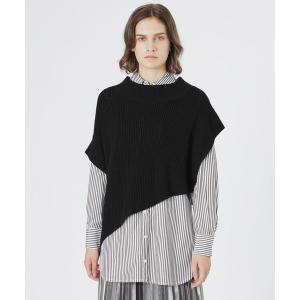 ニット セーター シャツコンビ2WAYニットベスト レディース