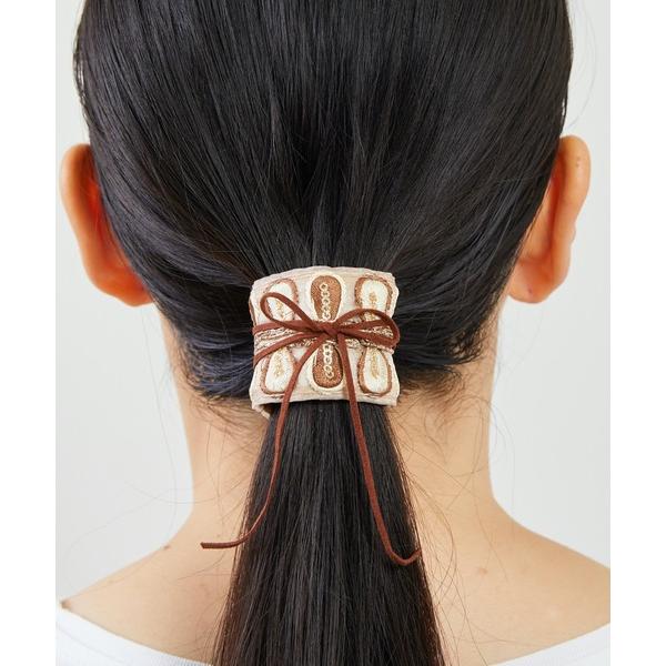 ヘアピン Zoule ゾーラ：embroidery cuff71　フラワー刺繍　ヘアカフ（ヘアーカフ...