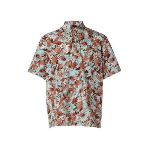 シャツ MENS ドライフラワープリント 半袖シャツ メンズ