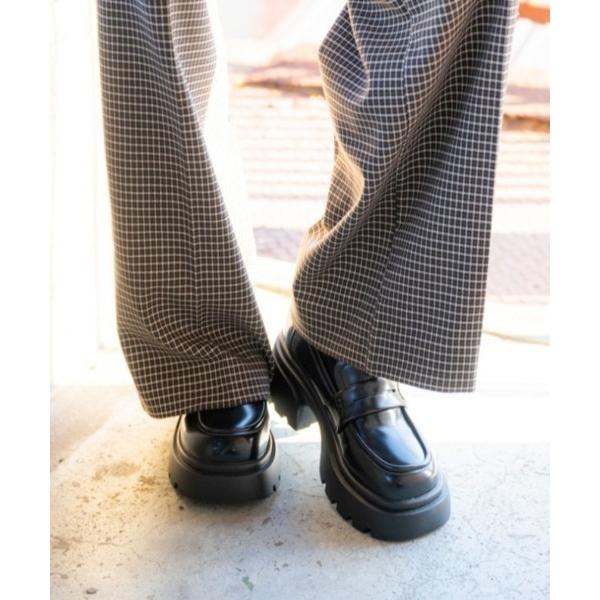 ローファー 「R＆E」厚底ボリュームソールコインローファー レディース