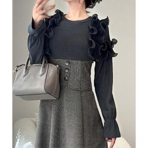 FREE STYLISTS ワンピース 肩フリルディアートワンピース : ZOZOTOWN