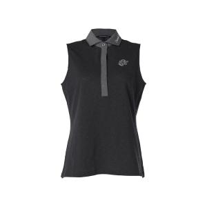 WOMENS DOT MESH COOL ワイドスプレッドカラー スリーブレスシャツ レディース