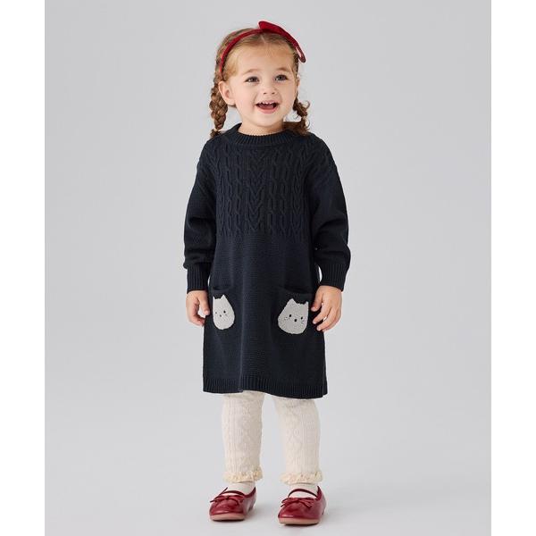 ワンピース ニットワンピース（ねこ） キッズ 子供服 女の子