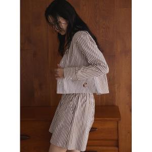 tシャツ ストライプシャツセットアップ レディース