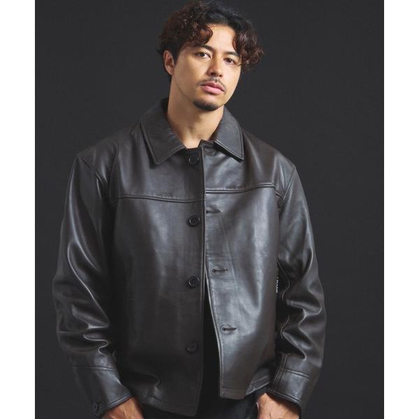 革ジャン ライダース SKOOKUM.JE LAMB LEATHER CAR COAT メンズ レデ...