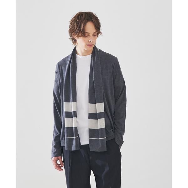カーディガン 「Super 120S」ストール付 カーディガン メンズ