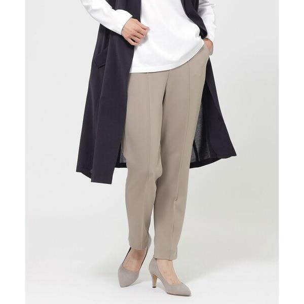 パンツ 「ウォッシャブル」ダンボールニットピンタックテーパードパンツ レディース