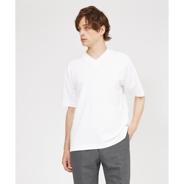 tシャツ 「定番人気」超度詰微起毛スムース Vネック 半袖Tシャツ メンズ