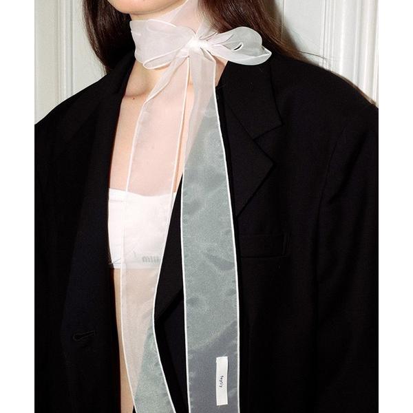 スカーフ バンダナ シースルーシフォンタイ レディース