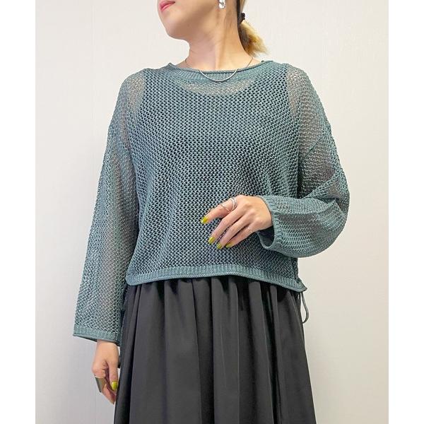ニット セーター 「Fizz/フィズ」　ラメ混メッシュニットプルオーバー レディース