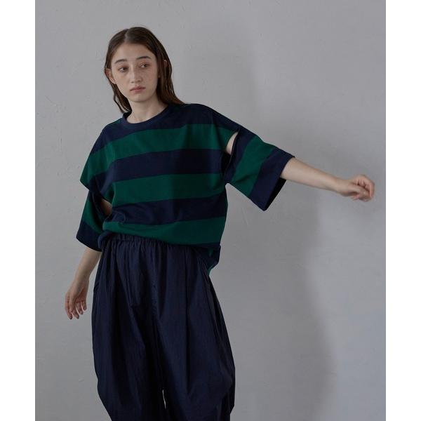 tシャツ 「MINERTE」shoulder slit border T / ショルダースリットボー...