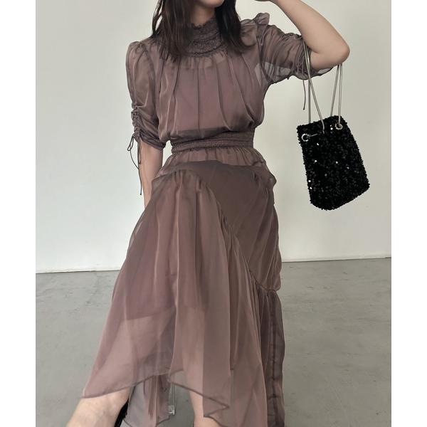 ドレス ハイネックティアードシアードレス 結婚式 パーティードレス オケージョンドレス 同窓会 お呼...