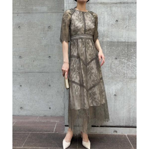 ドレス ショルダーギャザーラッセルレースドレス 結婚式 パーティードレス オケージョンドレス 同窓会...