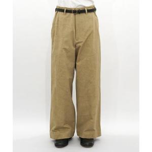 VOAAOV（ヴォアーブ） パンツ WOOL LINEN HERRING BONE Tuck Wide