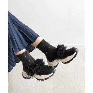 スニーカー 2WAYビジューニットスニーカー レディース