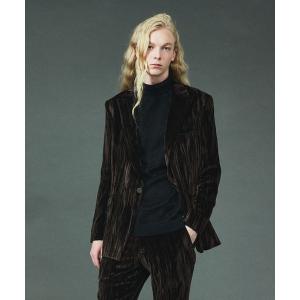 ジャケット テーラードジャケット 「セットアップ対応」プリーツ ベルベット セミダブル ジャケット メンズ