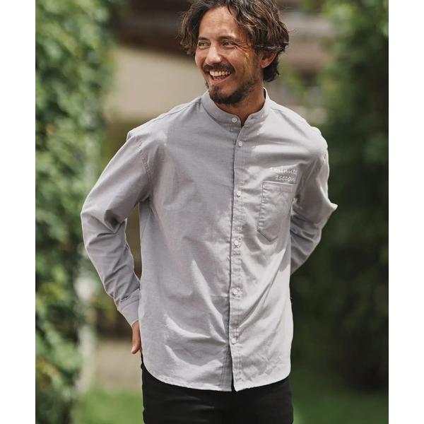 シャツ ms5779-1M1S OX band collar shirts バンドカラーシャツ メン...
