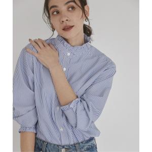ブラウス シャツ フリルカラーシャツ レディース
