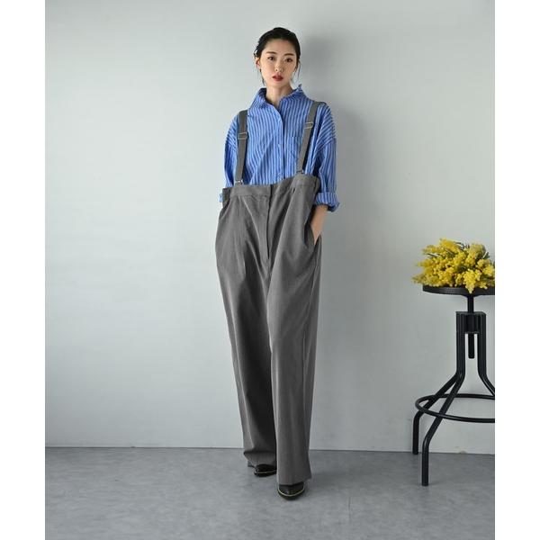 パンツ 「BLK001」ピンストライプオールインワン レディース