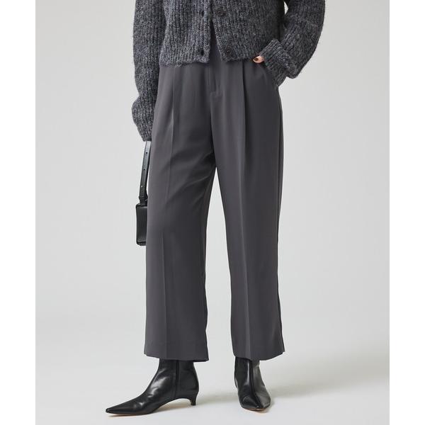 スラックス パンツ マットサテンストレートパンツ/秋服/冬服/オフィスカジュアル レディース