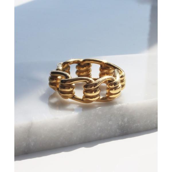 指輪 リング 金属アレルギー対応 インパクトチェーンステンレスリング レディース