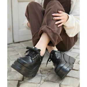 スニーカー 厚底レースアップスニーカー レディース