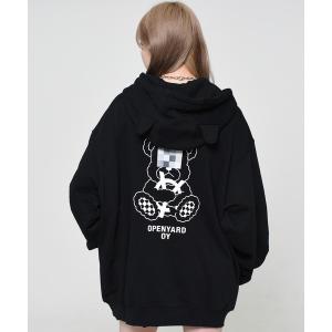 パーカー 「OY/オーワイ」 MOSAIC ODOLLY HOODIE ZIP UP/モザイクオードリー フーディー ジップアップ レディース メンズ