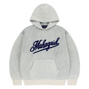 ニット セーター 「mahagrid/マハグリッド」 SCRIPT LOGO KNIT HOODIE/スクリプトロゴ ニットフーディー レディース メンズ