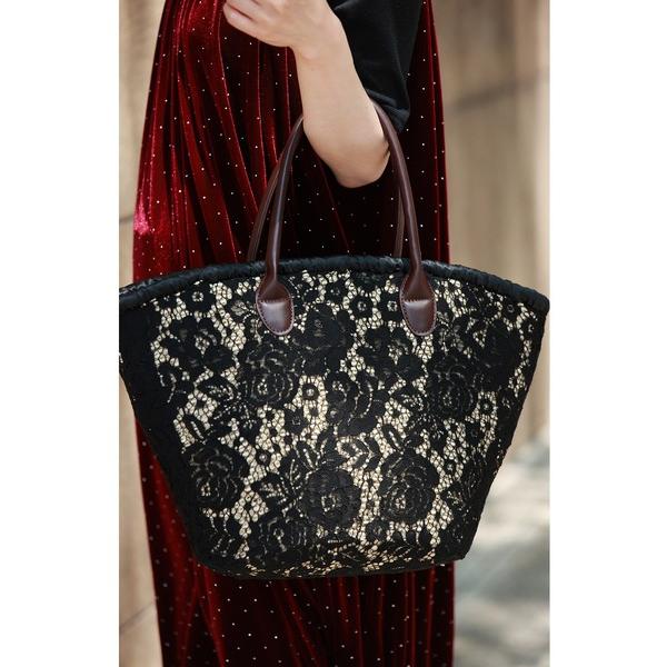 かごバッグ カゴバッグ レース好きが作った 褒められかごバッグ(内袋付き)