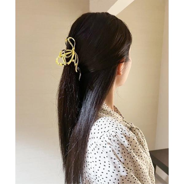 ヘアクリップ 「M2SUQARED/エムツースクエア」リボンパールヘアクリップ/バンスクリップ