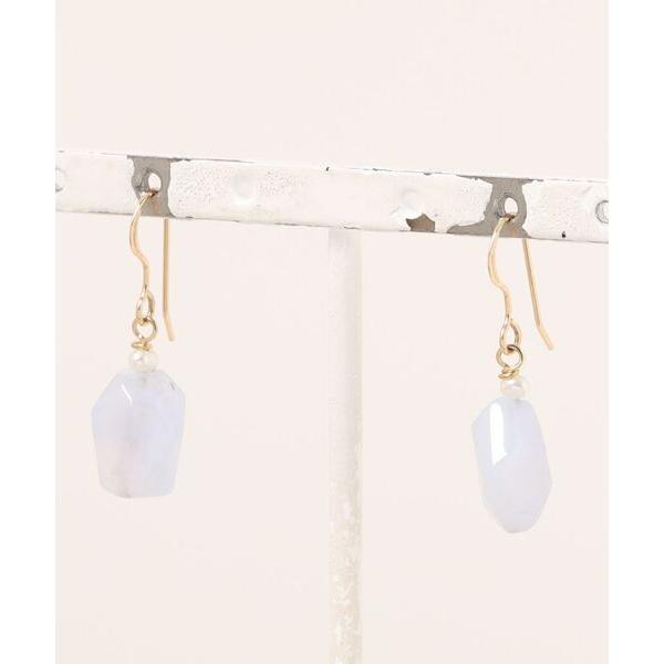 ピアス september/ラフカットカルセドニーpierce レディース