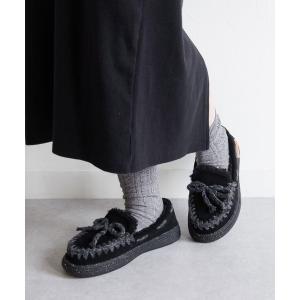 スリッポン 「MINNETONKA/ミネトンカ」 ニットステッチボアモカシン 24M08  レディース メンズ