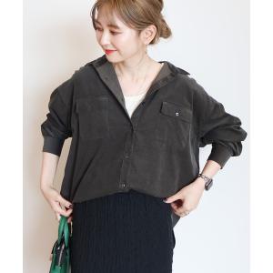 ブラウス シャツ Wポケットコーデュロイシャツ レディース