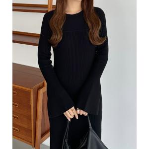 ワンピース ビスチェライクリブニットタイトロングワンピース
