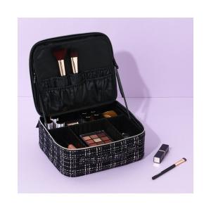 ポーチ ツイード バニティ メイクバッグ ブラック レディース