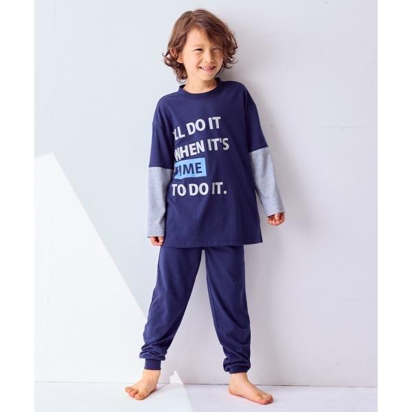 パジャマ 重ね着風長袖 ルームウェア キッズ 子供 男の子 女の子