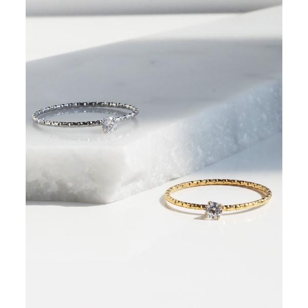 指輪 リング 金属アレルギー対応 キュービックジルコニア カットリング レディース