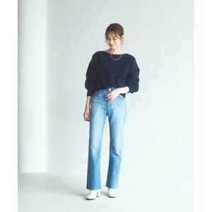 ジーンズ デニム デニムパンツ セミフレア レディース